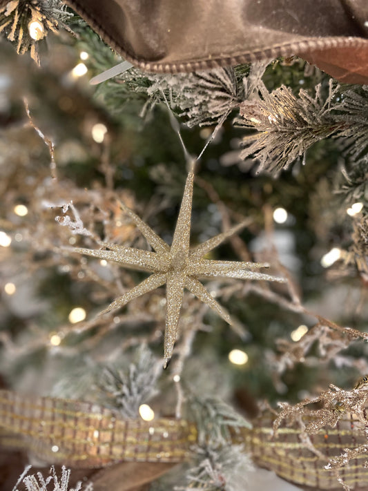 Platinum Glitter Star Ornament