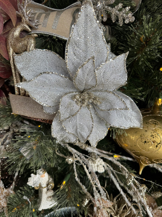 Glittery White Poinsettia